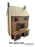 'OO' Gauge Georgian Shop 3 Storey laser cut kit. Model Railway.