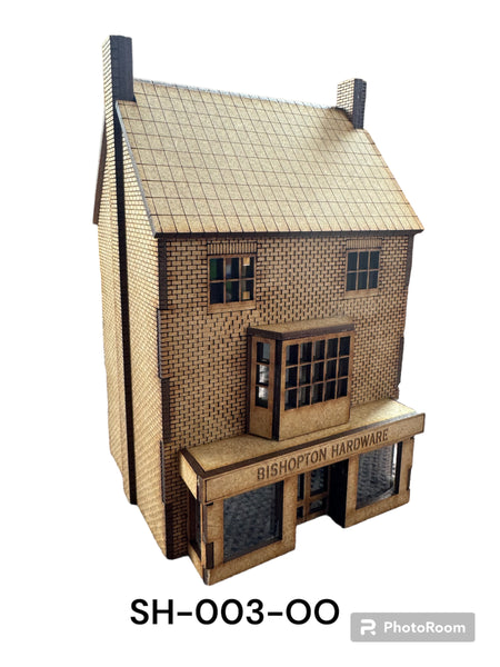 'OO' Gauge Georgian Shop 3 Storey laser cut kit. Model Railway.