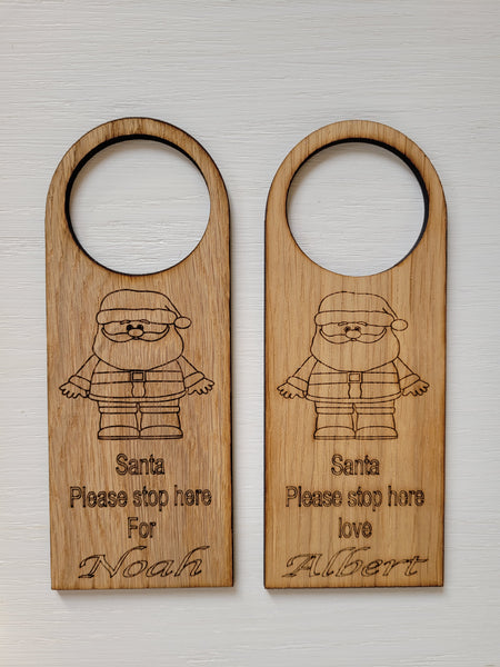 Santa stop here door hanger (unpainted)