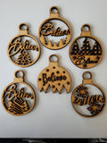 Believe tree decorations
