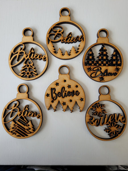 Believe tree decorations