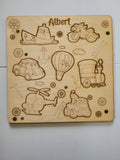Transport wooden puzzle