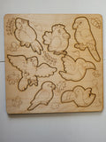 Tropical birds wooden puzzle
