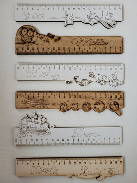 Personalised wooden ruler