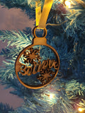 Believe tree decorations