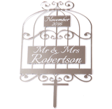 Mirrored Acrylic Birdcage Cake Topper
