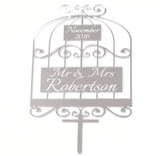 Mirrored Acrylic Birdcage Cake Topper