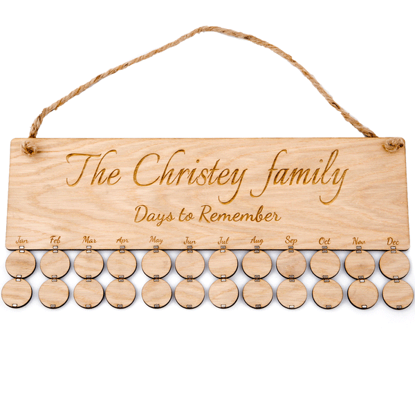 Personalised Days to Remember Board